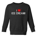 I Love Ice Cream Red Heart Toddler Boys Crewneck Sweatshirt Black