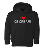 I Love Ice Cream Red Heart Toddler Boys Pullover Hoodie Black