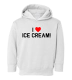 I Love Ice Cream Red Heart Toddler Boys Pullover Hoodie White