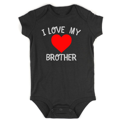 I Love My Brother Baby Bodysuit One Piece Black