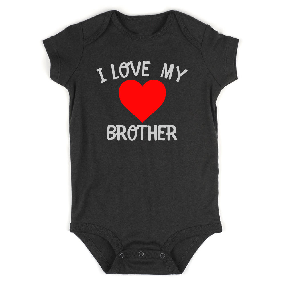 I Love My Brother Baby Bodysuit One Piece Black
