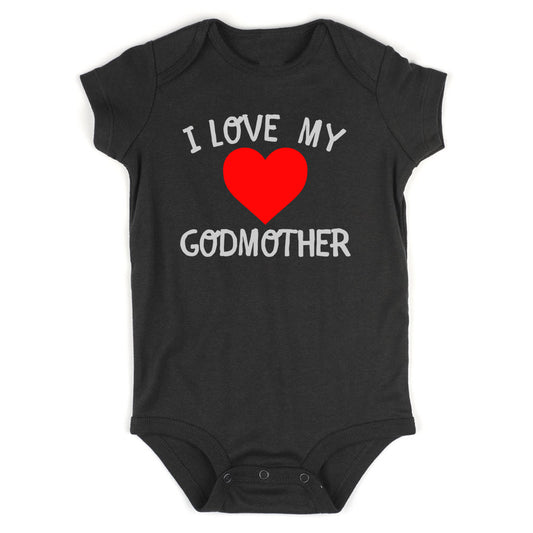 I Love My Godmother Baby Bodysuit One Piece Black