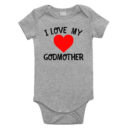 I Love My Godmother Baby Bodysuit One Piece Grey