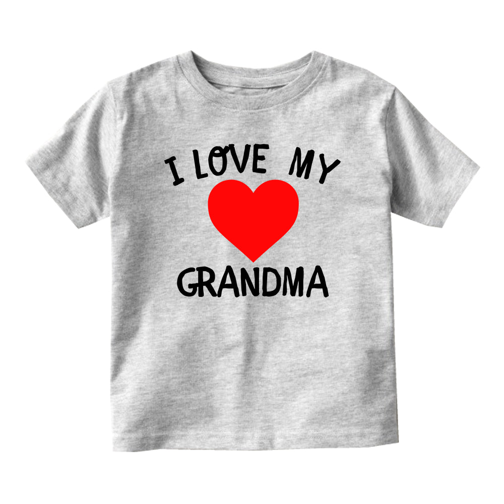 I Love My Grandma Baby Toddler Short Sleeve T-Shirt Grey