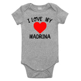 I Love My Madrina Baby Bodysuit One Piece Grey