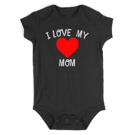 I Love My Mom Baby Bodysuit One Piece Black