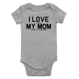 I Love My Mom Funny Video Games Infant Baby Boys Bodysuit Grey