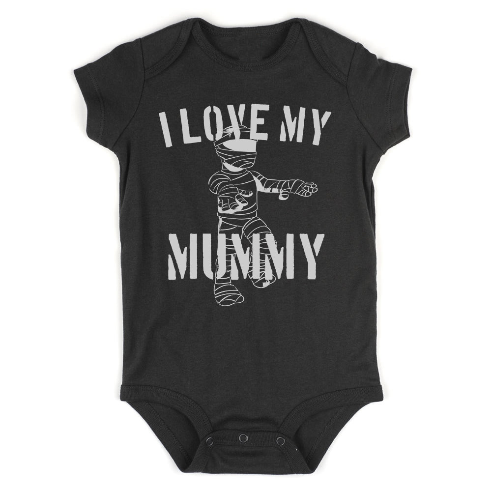 I Love My Mummy Halloween Infant Baby Boys Bodysuit Black