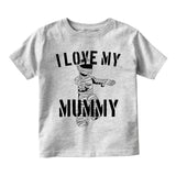 I Love My Mummy Halloween Infant Baby Boys Short Sleeve T-Shirt Grey
