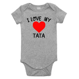 I Love My Tata Baby Bodysuit One Piece Grey