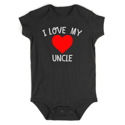 I Love My Uncle Baby Bodysuit One Piece Black