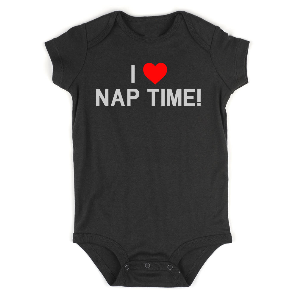 I Love Nap Time Red Heart Infant Baby Boys Bodysuit Black