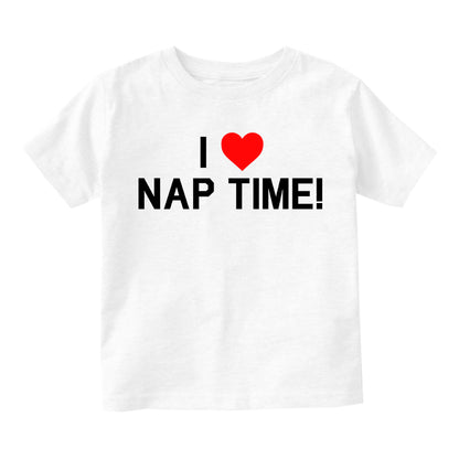I Love Nap Time Red Heart Infant Baby Boys Short Sleeve T-Shirt White