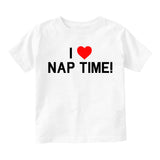 I Love Nap Time Red Heart Toddler Boys Short Sleeve T-Shirt White