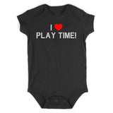 I Love Play Time Red Heart Infant Baby Boys Bodysuit Black