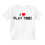 I Love Play Time Red Heart Infant Baby Boys Short Sleeve T-Shirt White