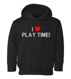 I Love Play Time Red Heart Toddler Boys Pullover Hoodie Black