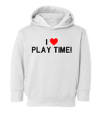 I Love Play Time Red Heart Toddler Boys Pullover Hoodie White