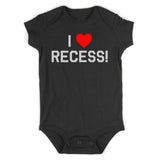 I Love Recess Red Heart Infant Baby Boys Bodysuit Black