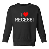 I Love Recess Red Heart Toddler Boys Crewneck Sweatshirt Black