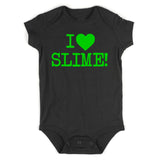 I Love Slime Green Infant Baby Boys Bodysuit Black