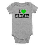 I Love Slime Green Infant Baby Boys Bodysuit Grey