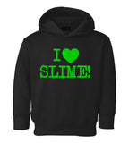 I Love Slime Green Toddler Boys Pullover Hoodie Black