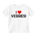 I Love Veggies Red Heart Infant Baby Boys Short Sleeve T-Shirt White