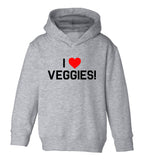I Love Veggies Red Heart Toddler Boys Pullover Hoodie Grey