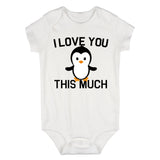 I Love You This Much Penguin Baby Bodysuit One Piece White