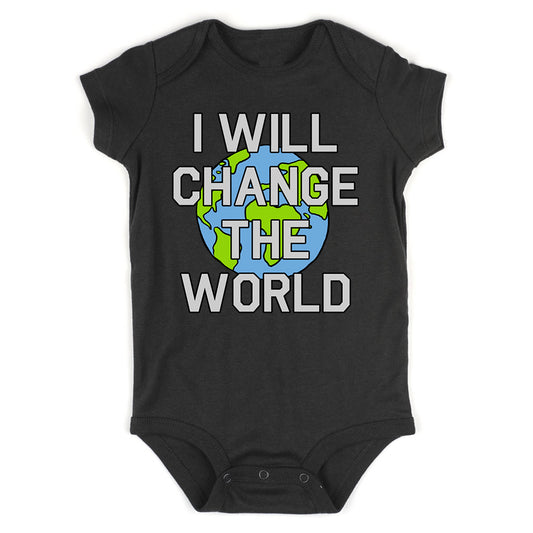 I Will Change The World Infant Baby Boys Bodysuit Black