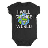 I Will Change The World Infant Baby Boys Bodysuit Black