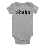 Idaho State Old English Infant Baby Boys Bodysuit Grey
