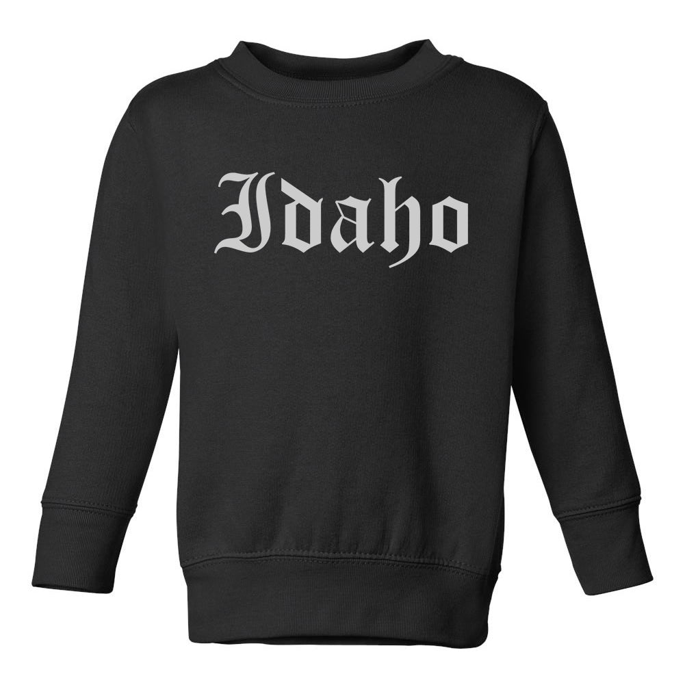Idaho State Old English Toddler Boys Crewneck Sweatshirt Black