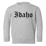 Idaho State Old English Toddler Boys Crewneck Sweatshirt Grey