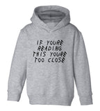 If Youre Reading This Youre Too Close Toddler Boys Pullover Hoodie Grey