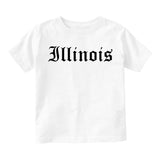 Illinois State Old English Infant Baby Boys Short Sleeve T-Shirt White