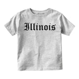 Illinois State Old English Toddler Boys Short Sleeve T-Shirt Grey