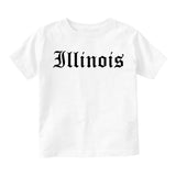 Illinois State Old English Toddler Boys Short Sleeve T-Shirt White