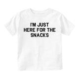 Im Just Here For The Snacks Funny Infant Baby Boys Short Sleeve T-Shirt White