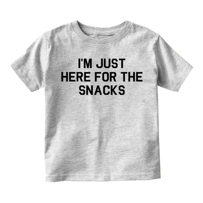 Im Just Here For The Snacks Funny Toddler Boys Short Sleeve T-Shirt Grey