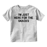 Im Just Here For The Snacks Funny Toddler Boys Short Sleeve T-Shirt Grey