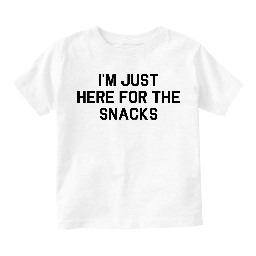 Im Just Here For The Snacks Funny Toddler Boys Short Sleeve T-Shirt White