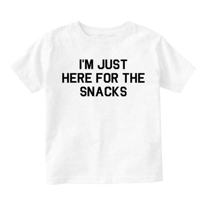 Im Just Here For The Snacks Funny Toddler Boys Short Sleeve T-Shirt White