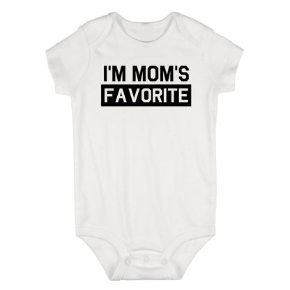 Im Moms Favorite Funny Son Infant Baby Boys Bodysuit White