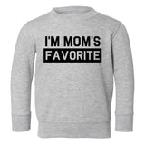 Im Moms Favorite Funny Son Toddler Boys Crewneck Sweatshirt Grey