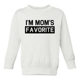 Im Moms Favorite Funny Son Toddler Boys Crewneck Sweatshirt White