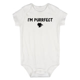 Im Purrfect Cat Infant Baby Boys Bodysuit White