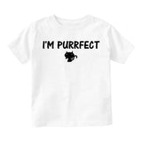 Im Purrfect Cat Infant Baby Boys Short Sleeve T-Shirt White