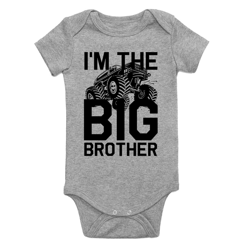 Im The Big Brother Monster Truck Infant Baby Boys Bodysuit Grey